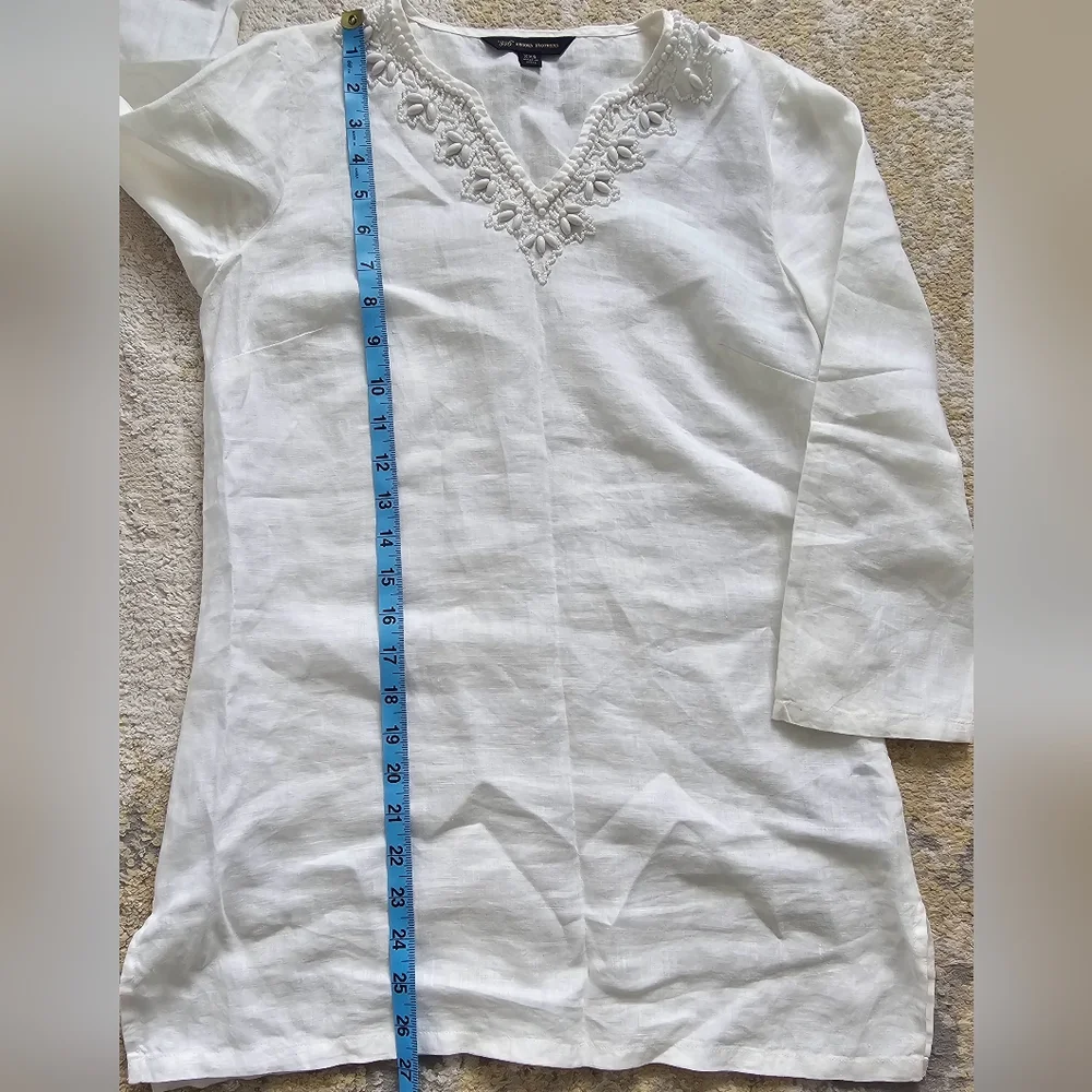 Brooks Brothers Women Linen Tunic White Tunic Top Size XXS - Picture 8 of 11